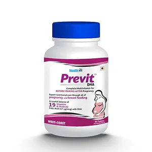 Healthvit Previt Prenatal Complete Multivitamin for Pre-Post Pregnancy 60 Tablets