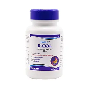 Healthvit R-COL Activated Charcoal 500mg 60 Tablets