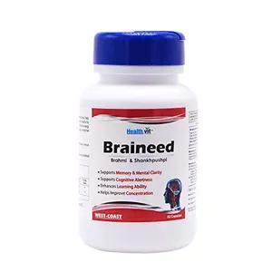 Healthvit Braineed Brain Support Supplement for Memory & Focus with Brahmi & Shankhpushpi 60 Capsules