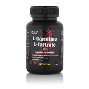 Healthvit L - Carnitine L - Tartrate 500 mg | Weight Loss Supplement Fat Burner Muscle Recovery Pre & Post workout Supplement - 60 Tablets