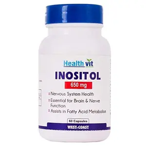 Healthvit Inositol - 650 mg (60 Capsules)