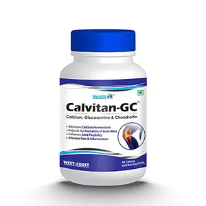 Healthvit Calvitan-GC Calcium Glucosamine & Chondroitin Ideal for Bone Muscle Health & Joint Support of Men & Women - 60 Tablets