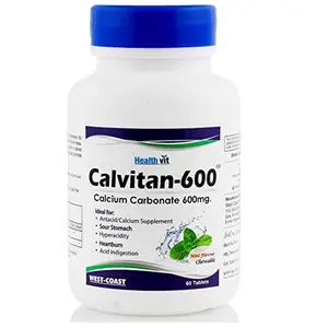 Healthvit Calvitan-600 Calcium Carbonate 600mg - 60 Tablets
