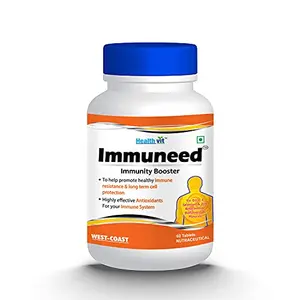 Healthvit Immuneed Immunity Booster 60 Tablets (Vit. D3CESelenium & Zinc Betacarotene Bioflavonoids Minerals)