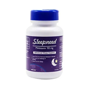 Healthvit Sleepneed Melatonin 10mg | Formulated to Promote Peaceful Sleep | Advanced Sleep Support | Stay Asleep Longer Easy to Take Faster Absorption Maximum Strength - 60 Tablets
