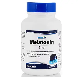 Healthvit Melatonin 3mg | Helps You Fall Asleep Faster Stay Asleep Longer Easy to Take Faster Absorption - 60 Tablets