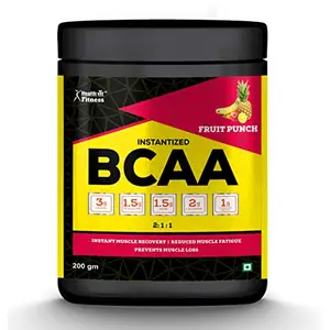 Healthvit Fitness BCAA 6000mg 2:1:1 with L-Glutamine & L-Citrulline Malate 200g (10 Servings) Fruit Punch Flavor