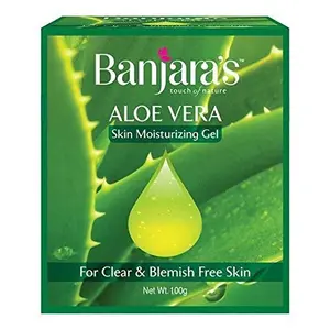Banjara's Aloe Vera Moisturizing gel 100gm for Skin and Hair | Multipurpose Gel with intense Moisturizing Formula | For Glowing Hydrated Skin & Luscious hair | Calms Itchy scalps & Fights Dandruff (Pack of 1)