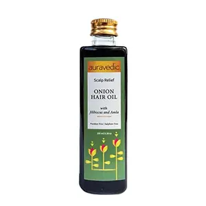 Auravedic Onion Hair Oil Scalp Relief Ayurvedic Hair Oil With Tea Tree Oil For Hair 100ml Amla Hair Oil For Men Herbal Hair Oil For Women Paraben Free