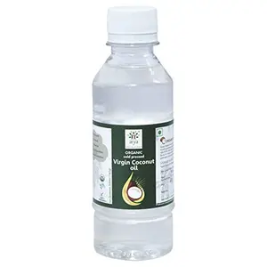 Arya Farm Certified Organic Pure Edible Cold Pressed Unbleached Unrefined Oils ( Virgin Coconut Oil 200ml ) Nariyal Tel Oil 200 ml