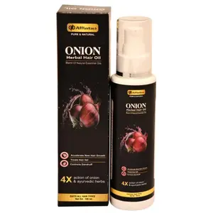 Afflatus Organic Onion Hair Oil for Hair Growth Reduces Hair Fall & Dandruff || Goodness of Bhringraj for Stronger Longer & Healthier Hair- 100ml