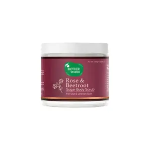 Mother Sparsh Rose & Beetroot Exfoliating Sugar Body Scrub for Dull & Uneven Skin Tone | Remove dirt & dead skin & Improve Skin Texture | For Skin Relaxation & Revitalization (For Women & Men) 100 gm