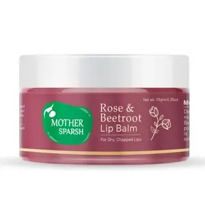 Mother Sparsh Rose & Beetroot Lip Balm for Dry & Chapped Lips | Helps Lightens Dark Lips & Provides -10 gm