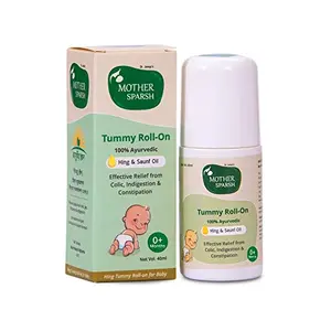 Mother Sparsh Tummy Roll On For Baby Colic Relief Constipation and Indigestion With Hing & Saunf | 100% Ayurvedic - 40ml