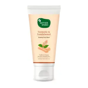 Mother Sparsh Turmeric and Sandalwood Ubtan Glowing Face Wash | For Deep Cleansing & Skin Brightening | Perfect For Daily Use- SLS & Paraben Free - 75ml