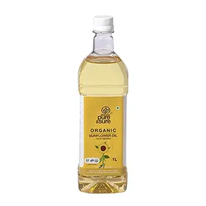 Pure & Sure Organic Sunflower Oil | Sunflower Oil for Cooking | High in Antioxidants Delicious & Healthy Sunflower Cooking Oil (1 Litre)