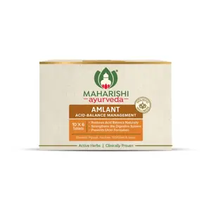 Maharishi Ayurveda Amlant - For Acidity & Gas Relief | Strengthens the Digestive System |Helps in Balancing Pitta Doshas | 100% Herbal | 60 Tablets | 10 Tablets x 6 Strips x Pack 1