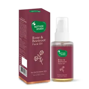 Mother Sparsh Rose & Beetroot Face Oil for Dull Dry & Uneven skin | Light Weight & Non Sticky | Absorbs Quickly | Contains Plant Based Natural Additives | 50ml