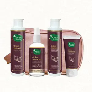 Mother Sparsh Onion Hair Kit for Healthy Hair (Onion Hair Oil + Onion Rasa + Shampoo+ Conditioner)