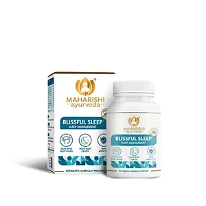 Maharishi Ayurveda Blissful Sleep For Sleep Management |100% Natural Clinically Researched and Non-Habit Forming Ayurvedic Sleeping Tablets | With the goodness of Tagra (Valerian Root) Ashwagandha Jatamansi & Cabbage Rose | Promotes Healthy Deep Sleep |10