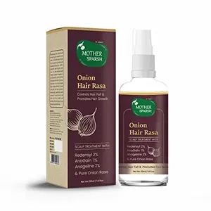 Mother Sparsh Onion Rasa with 2% Redensyl Anagain & Anageline | Hair Serum Stimulates Scalp & Helps Reduces Hair Fall | Paraben Free Formula 50ml