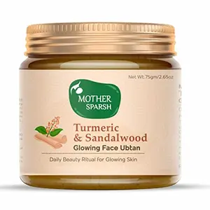 Mother Sparsh Turmeric and Sandalwood Glowing Face Ubtan Powder | Traditionally Prepared To Give Natural Glow & Brightens Skin - 75gm