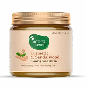 Mother Sparsh Turmeric and Sandalwood Glowing Face Ubtan Powder | Traditionally Prepared To Give Natural Glow & Brightens Skin - 40gm