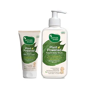 Mother Sparsh Plant Powered Natural Baby Wash 200 ml + Plant Powered Natural Baby face Cream 50g