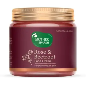 Mother Sparsh Rose & Beetroot Face Ubtan Powder for Natural Radiance and Even Skin Tone | Enriched with Rose Beetroot Mosambi & Cashews (Best For All Skin Type) | 75 gm