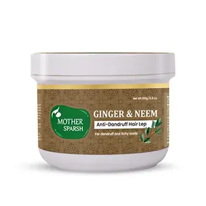 Mother Sparsh Ginger & Neem Anti Dandruff Hair Lep | Helps Control Dandruff & Itchy Scalp | Hair Mask Powder for Men & Women |100 gm