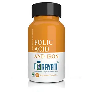 Purayati- Folic Acid and Iron for Pregnancy (90 Vegetarian Tablets) | Promotes Blood Building | Folic Acid Tablets