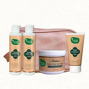Mother Sparsh Brahmi Anti-Dandruff Kit to Treat Dry & Itchy Scalp for Kids | Helps Treat Dandruff & Dry Itchy Scalp | Hair Oil | Hair Lep|Hair Shampoo|Hair Conditioner
