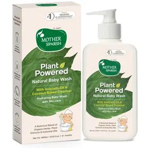 Mother Sparsh Plant Powered Natural Hydrating Baby Wash WIth Avacado Oil & Coconut - 400 ml