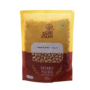 Pure & Sure Organic Ground Nuts | Ready to Eat Snacks | Healthy Office Snacks | Cholesterol Free No Preservatives Fat Free Snacks | 500g.