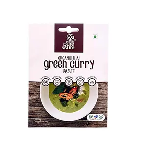 Pure & Sure Organic Green Thai Curry Paste | Natural Curry Paste Thai Kitchen Ingredients | Ready to Cook Food Products No Preservatives | 50gm