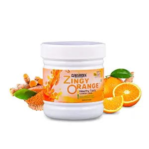 Curegarden Zingy Orange Instant Drink Mix | Heathy Turmeric & Ginger Immunity Booster Drink Powder with BCM95 | Better Digestion Natural Antioxidant