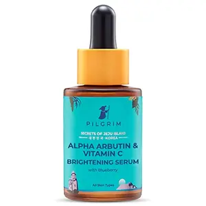 Pilgrim 2% Alpha Arbutin & 3% Vitamin C Brightening Face Serum for glowing skin| Alpha arbutin face serum|All skin types | Men & Women| Korean Skin Care| Vegan & Cruelty-free | 30ml