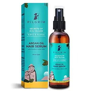 Pilgrim Argan Oil Hair Serum for Dry Frizzy Hair | Hair Smoothing | Smoothing and Control of Frizzy/Dry Hair | Instant Shine Smoothness and Soft Hair| Anti Frizz | For Women and Men 100 ml