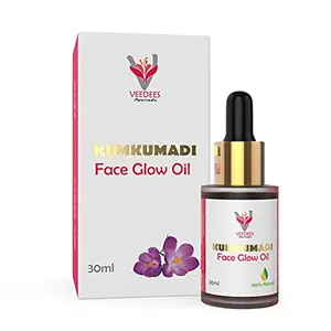 VEEDEES Kumkumadi Face Glow Oil to Reduce Pigmentation and Brighten Skin Best Kumkumadi face oil for glowing skin |Men and Women | 30ml