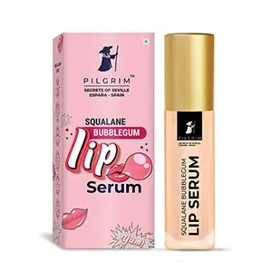 Pilgrim Squalane Lip Serum (Bubblegum) with roll-on for Visibly Plump Lips | Hydrating Lip serum for dark lips | Lip serum with Shea Butter & Pomegranate for plump & soft lips | Men & Women | 6 ml