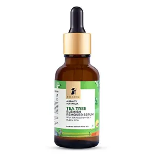 Pilgrim Tea Tree & 10% Niacinamide blemish-remover serum with Zinc PCA for acne prone skin | Niacinamide serum for acne| Acne scar reducing 10% Niacinamide serum for face | Women & Men | 30 ml