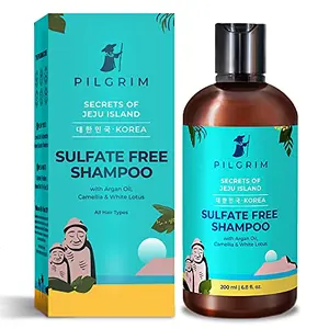 Pilgrim Mild Sulphate Free Shampoo (Argan Oil) For Dry Frizzy Hair Men and Women No Sulphate No Paraben Korean Beauty Secrets (Shampoo)