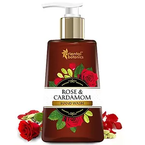Oriental Botanics Rose & Cardamom Hand Wash 250 ml with Rose & Cardamom for Clean & Soft Hands | Cruelty Free & Vegan | Paraben Free | No Mineral Oils
