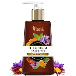 Oriental Botanics Turmeric & Saffron Hand Wash 250 ml with Turmeric & Saffron for Clean & Soft Hands | Cruelty Free & Vegan | Paraben Free | No Mineral Oils