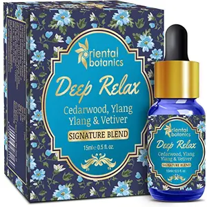 Oriental Botanics Deep Relax Aroma Therapy Diffuser Oil 15 ml with 100% Pure & Natural Oil that Uplifts Your Senses & Relaxes Mind | Cruelty Free & Vegan