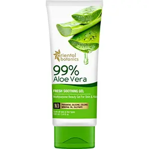Oriental Botanics 99% Aloe Vera Gel 100 g | Infused with Aloe Vera | Hydrates & Nourishes Hair & Skin | Cruelty Free & Vegan | Paraben Free