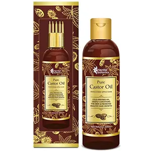 Oriental Botanics Castor Oil - For Eyelashes Hair and Skin Care - With Comb Applicator 200 ml with Pure Castor Oil for Healthy Skin & Hair | Cruelty Free & Vegan | No Mineral Oils