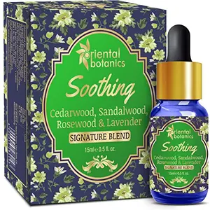 Oriental Botanics Soothing Aroma Therapy Diffuser Oil 15ml with 100% Pure & Natural Oil that Uplifts Your Senses & Relaxes Mind | Cruelty Free & Vegan