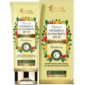 Oriental Botanics Nature's Vitamin C Sunscreen SPF 50 100 ml with Natural Vitamin C Kakadu Plum & SPF for Radiant & Smooth Skin | Cruelty Free & Vegan | Paraben Free