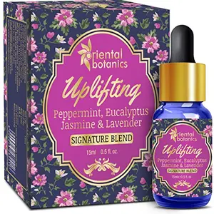 Oriental Botanics Uplifting Aroma Therapy Diffuser Oil 15ml with 100% Pure & Natural Oil that Uplifts Your Senses & Relaxes Mind | Cruelty Free & Vegan